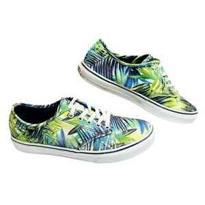 Vans Camden Women’s Tropical Palm Leaf Print Canvas‎ Sneakers Green Blue Size 10